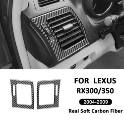 Carbon Fiber Car Inner Door Left Right Air Conditioning Outlet Vent Frame Decoration Sticker For LEXUS RX300 RX350 2004-2009