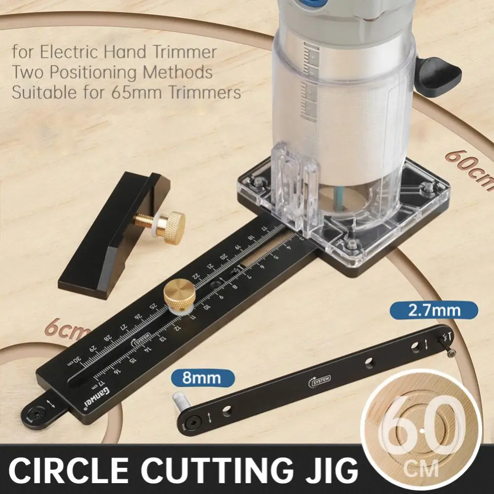 Woodworking Circle Cutting Jig 6-60cm for Electric Hand Trimmer Wood Router Milling Circle Slotting Trimming Machine DIY Tools