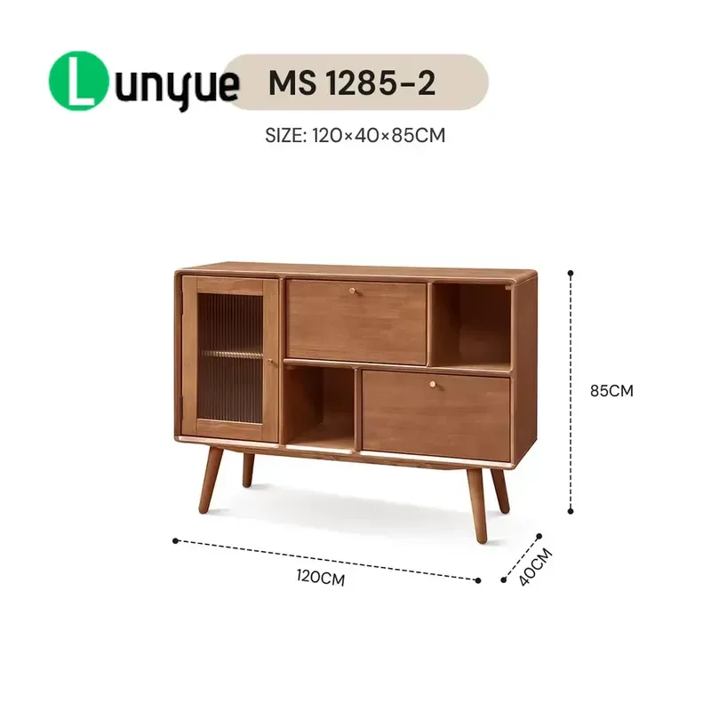 Modern Solid Wood Side Cabinet with Door Storage Furniture for Living Room Dining Room Home Decor Space Saving Organizer