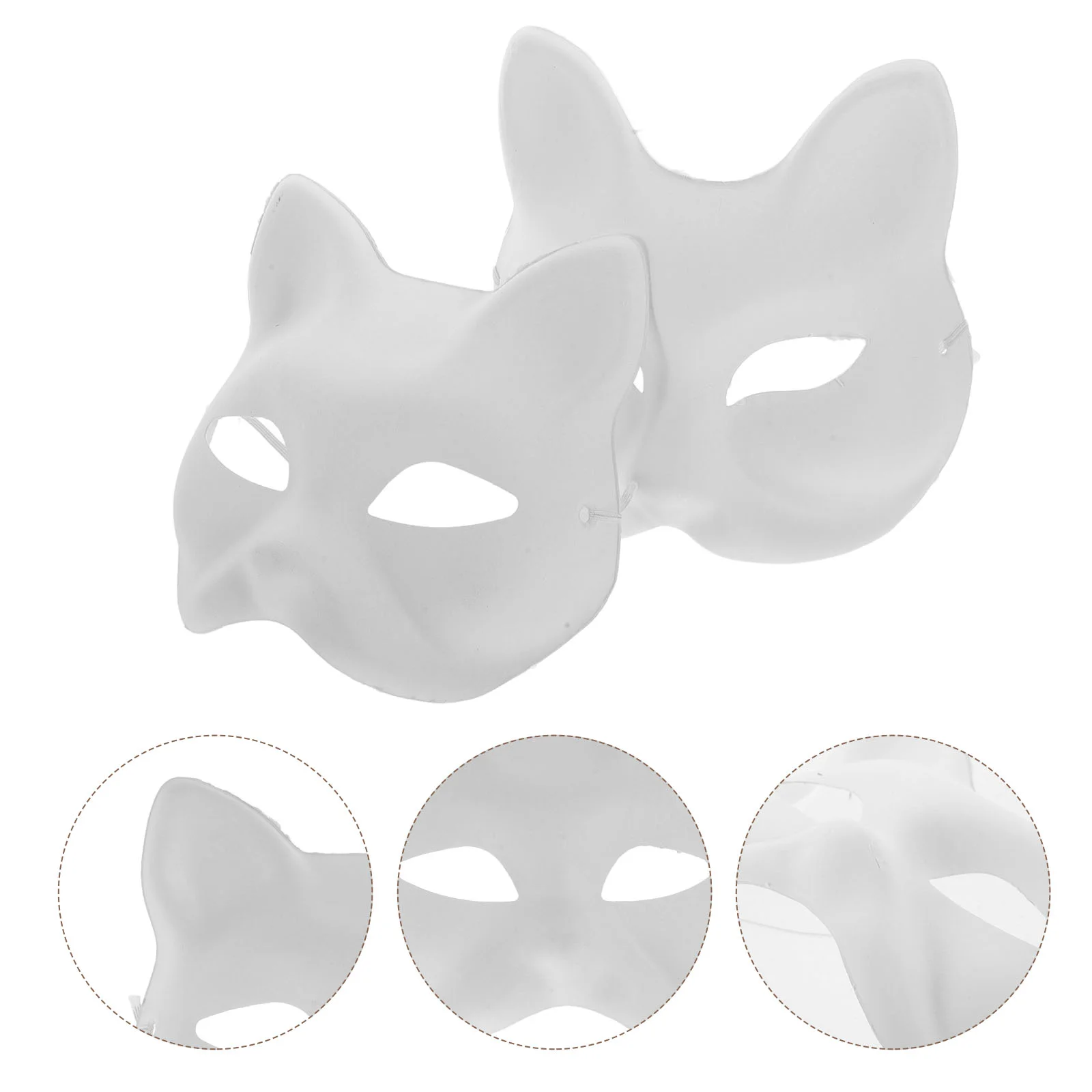 Hand Painted Mask Plastic Masks for Crafts Base Prom White Cat Kids Masquerade