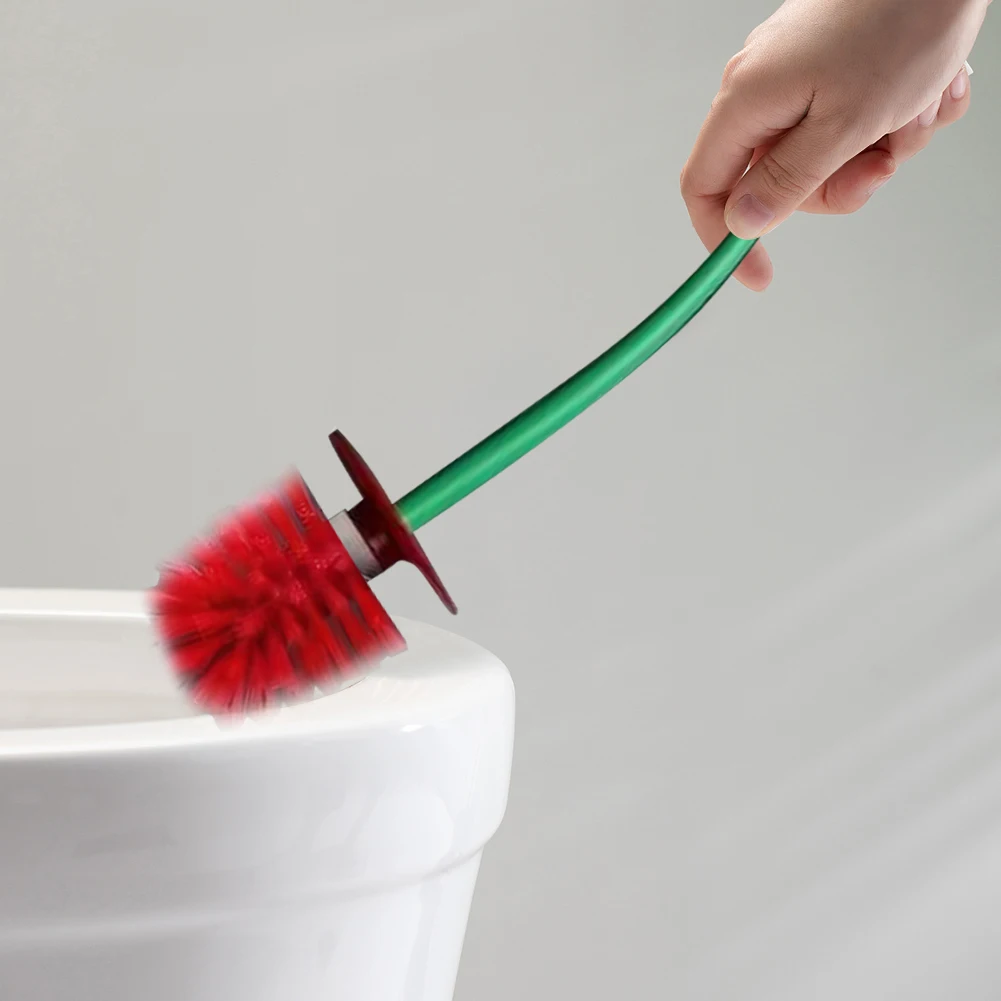 Cherry Shaped Toilet Brush Stains Removal Lavatory Brush Long Handle Creative Lavatory Brush with Holder Household Cleaning Tool