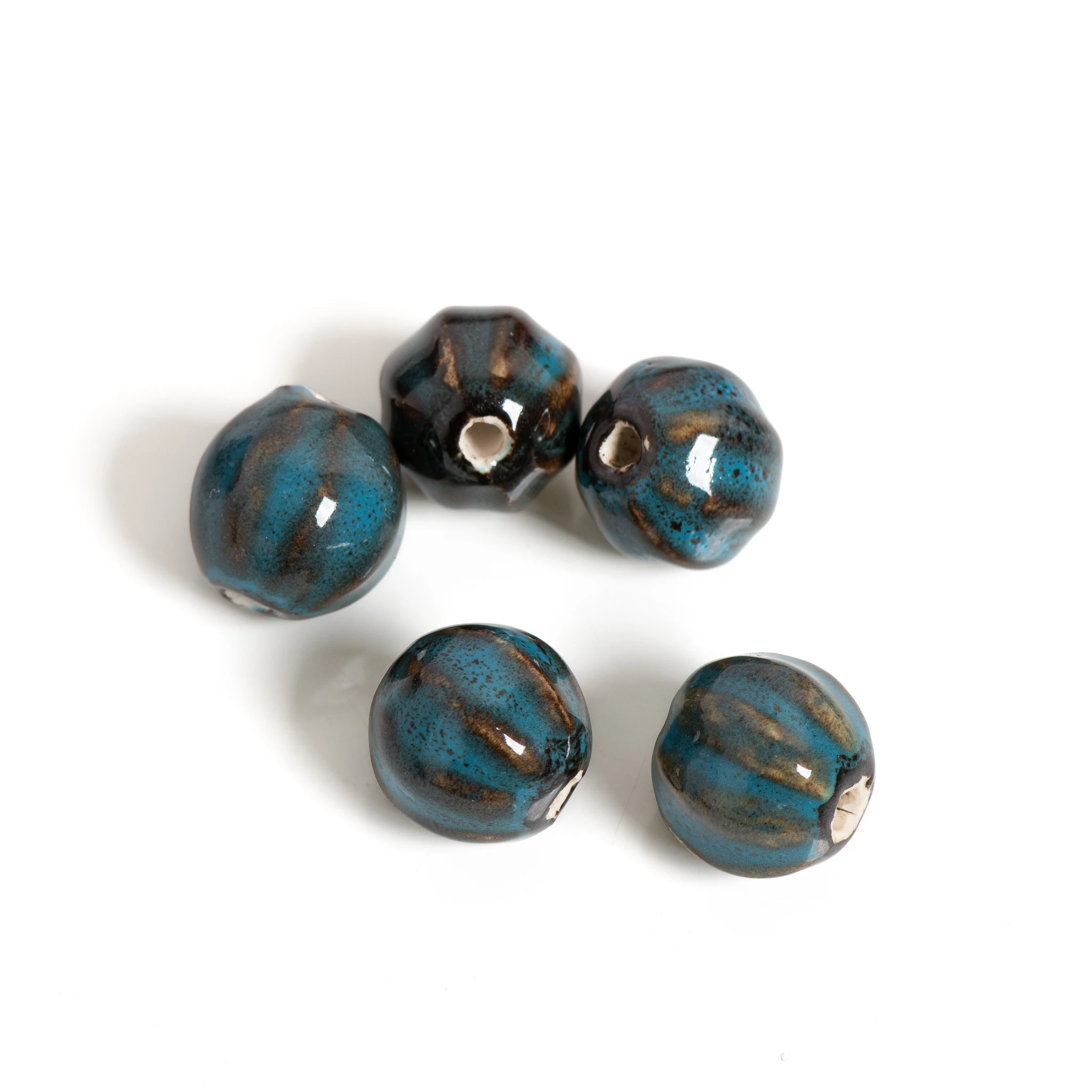 Dark Blue Watermelon Ceramic Beads for DIY Jewelry Making Handmade Bracelets Necklaces Craft Supplies  TCZ658