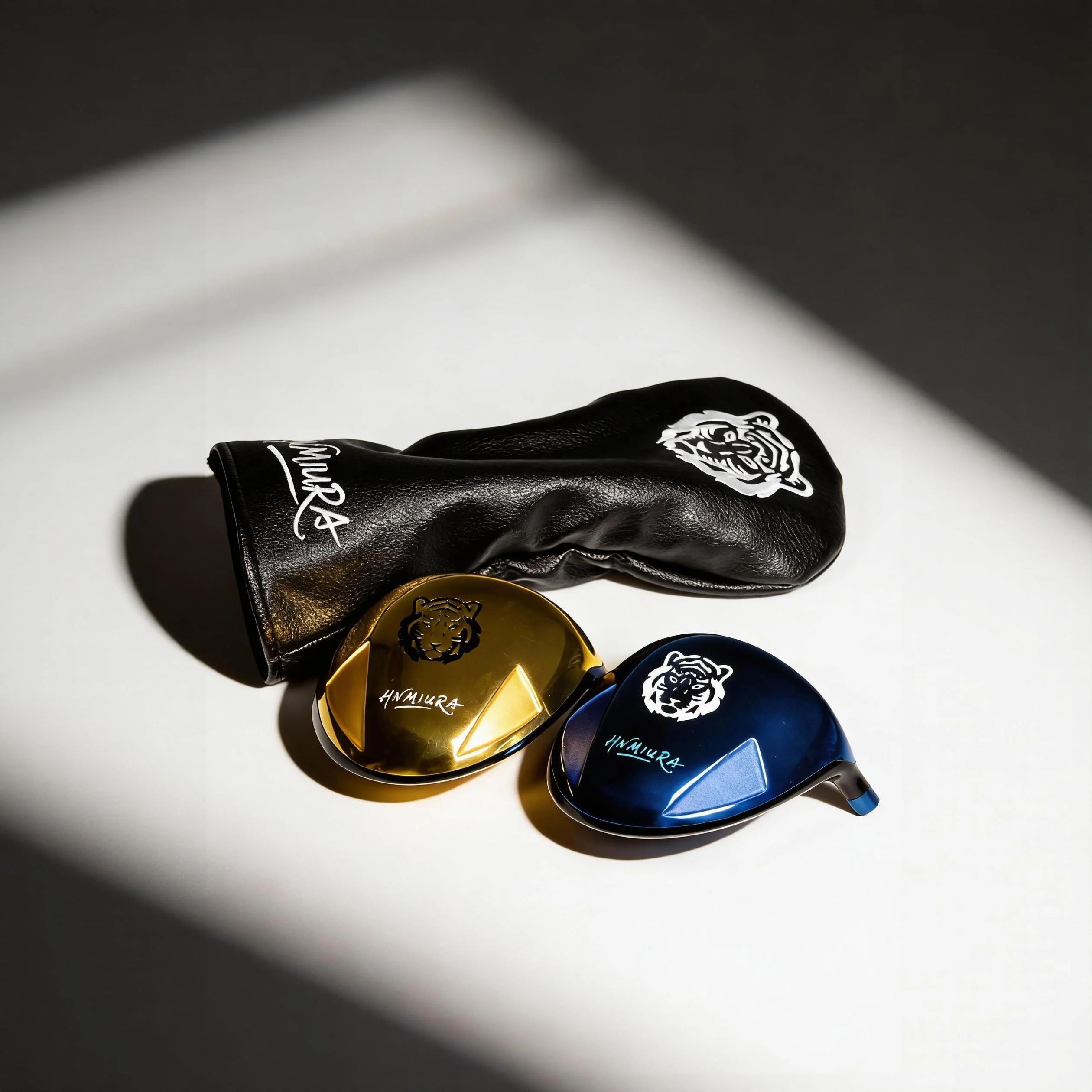 Titanium Golf Wood Head - Gold & Silver Two-Tone Design with Lion Pattern, Beginner-Friendly, Free cover