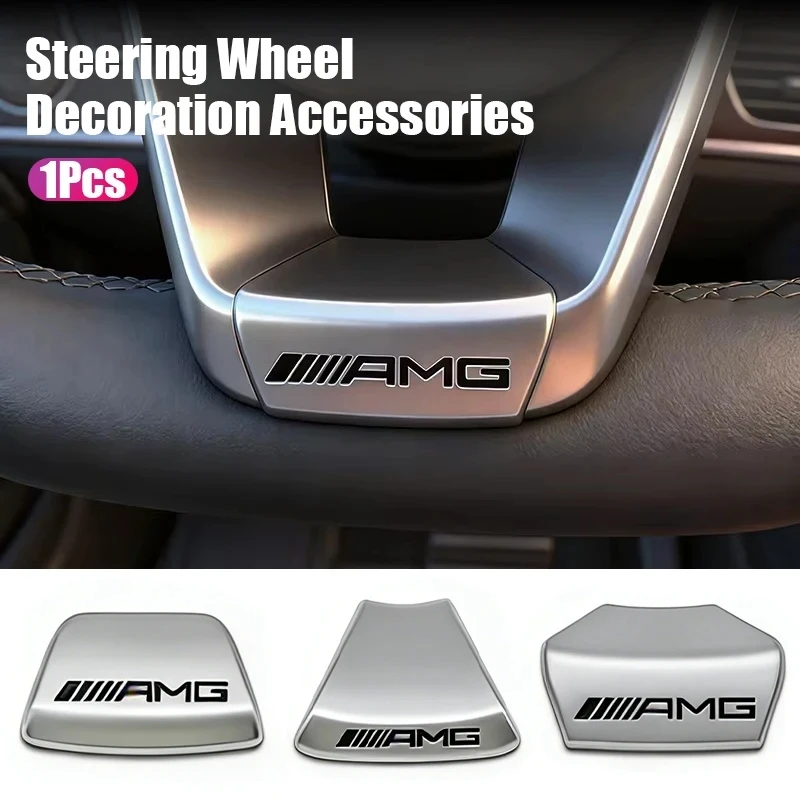 3D Metal Car Steering Wheel Emblem Sticker Badge For Mercedes Benz AMG W205 W168 W108 GLC W212 AMG W176 W204 Interior Accessorie