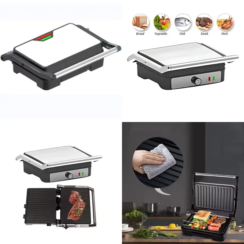 for Electric Panini Grill Sandwich Maker 2 Plates Contact Grill