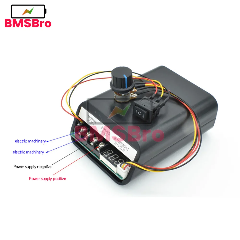 PWM dc motor speed controller max 60A CW CCW digital display 0~100% adjustable drive module Input 10V~55V