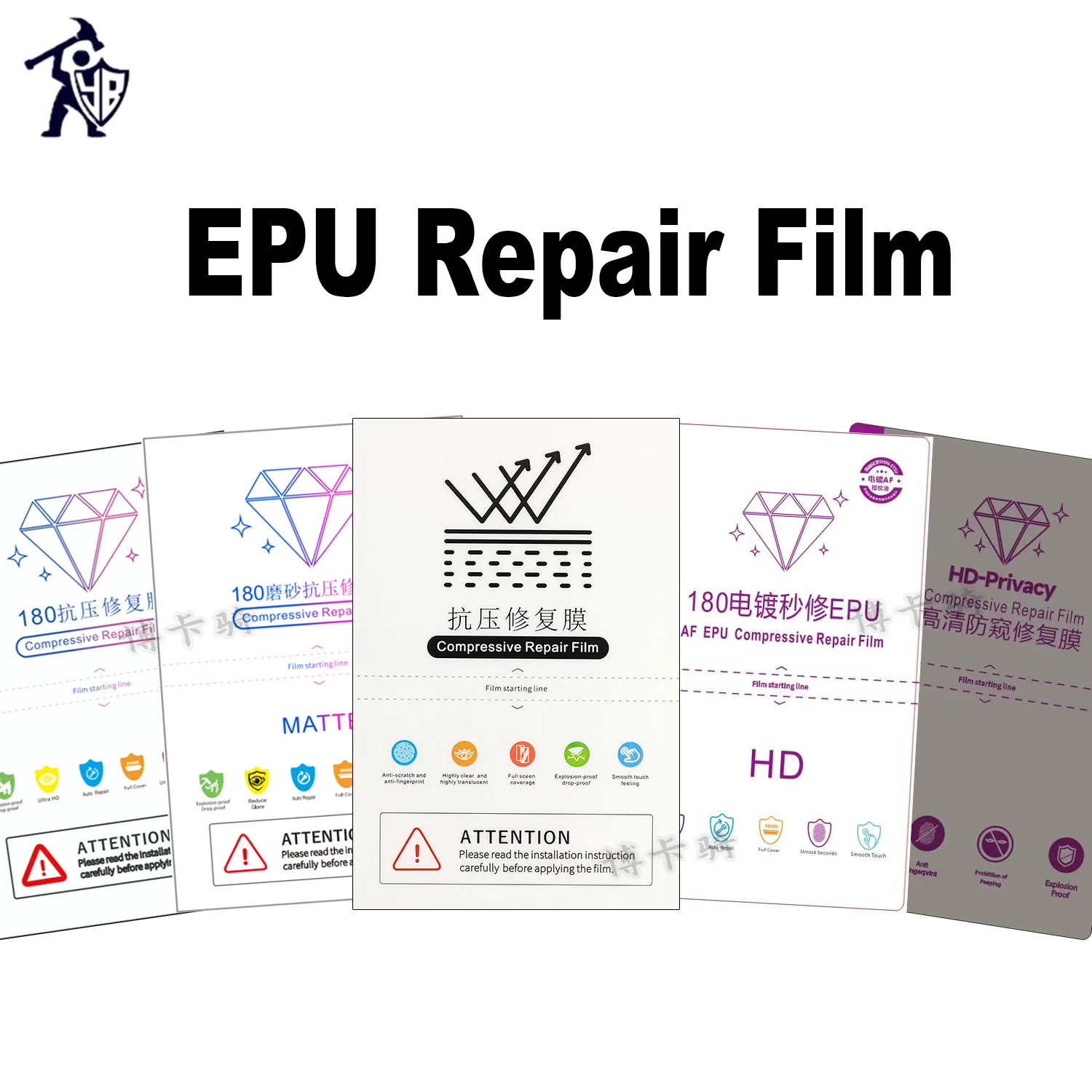 50pcs EPU Compressive Repair Hydrogel Film For Cutting Machine Flexible Phone Curved Screen Protector HD Matte Film