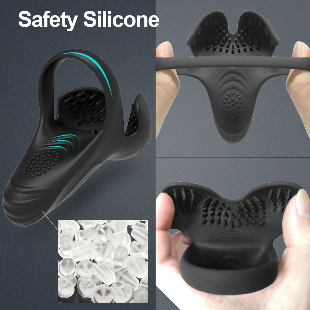 حلقة قضيب تهتز بجهاز تحكم عن بعد للرجال ، حلقة قضيب ، تأخير القذف ، محفز الصفن ، مدلك الخصية ، لعبة جنسية لـ 18 Plus