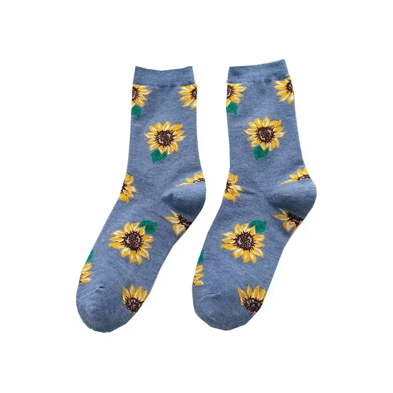 Hot Sale Fashion Creative Harajuku Japanese Socks Spring Fall Winter Sunflower Short Socks Casual Colorful Cotton Funny Tide Sox