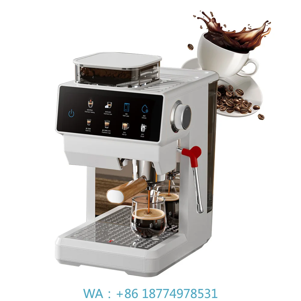 1. 20Bar Pump Pressure Espresso Brewing Maker, Italian 1.8L Water Tank Hot Cold Double Extraction Equipped With Milk Frother