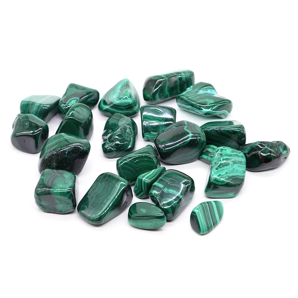 Malachite naturale pietra burattata guarigione cristallo di quarzo campione minerale ricerca didattica Reiki pietra preziosa verde decorazione da collezione