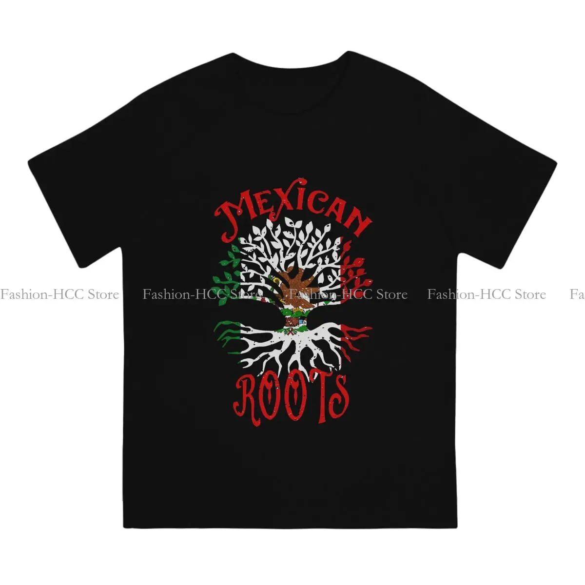 Roots Family Tree Ancestry Heritage Hip Hop Polyester TShirt Mexican Flag Style Streetwear Casual T Shirt Men Short Sleeve