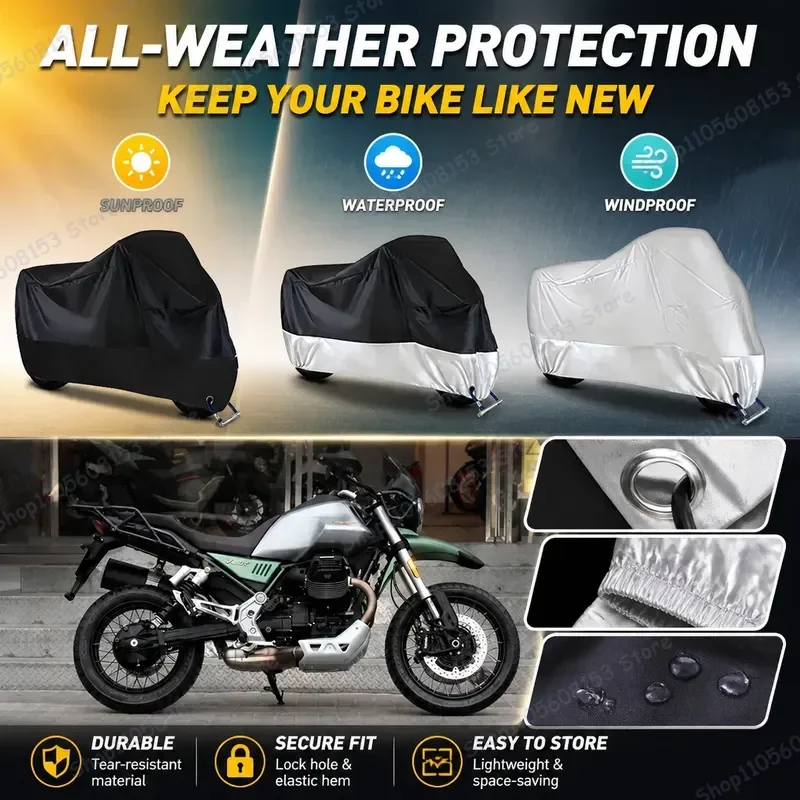 

For MOTO GUZZI V85TT Motorcycle Cover Waterproof Dustproof UV Resistant All Weather Bike Cover for Indoor Outdoor Riding