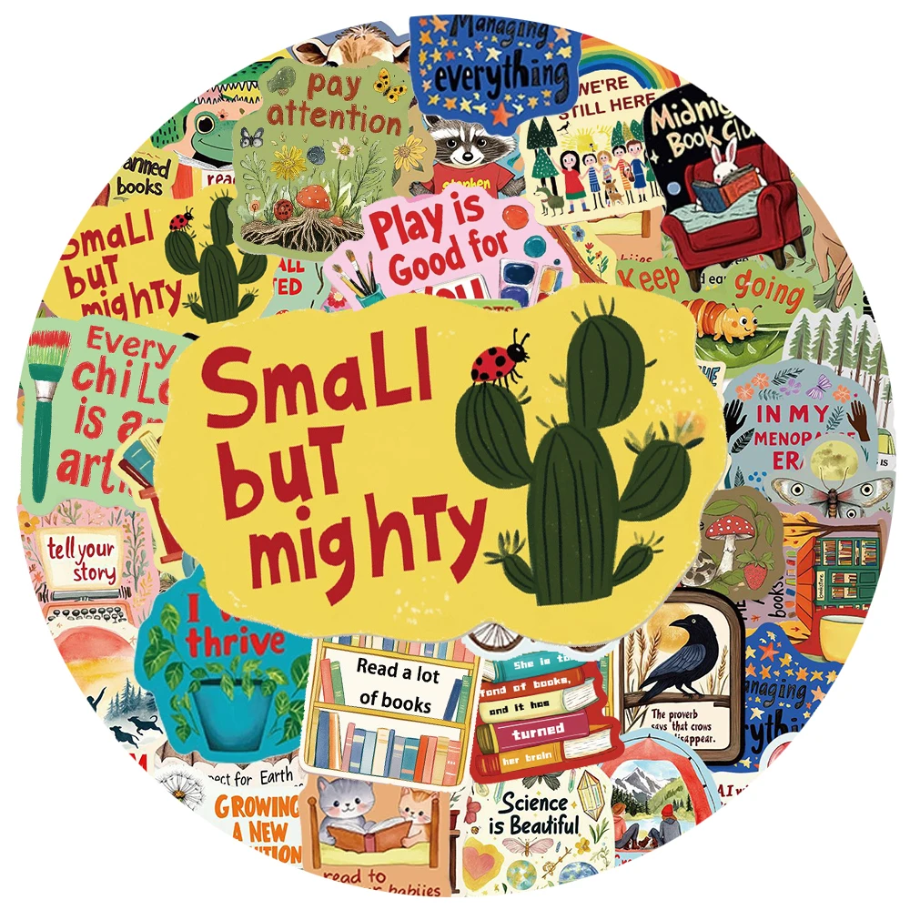 

10/30/50pcs Kawaii Animal Inspirational Phrases Stickers Aesthetic Motivational Decals Decorative Luggage Notebook Funny Sticker