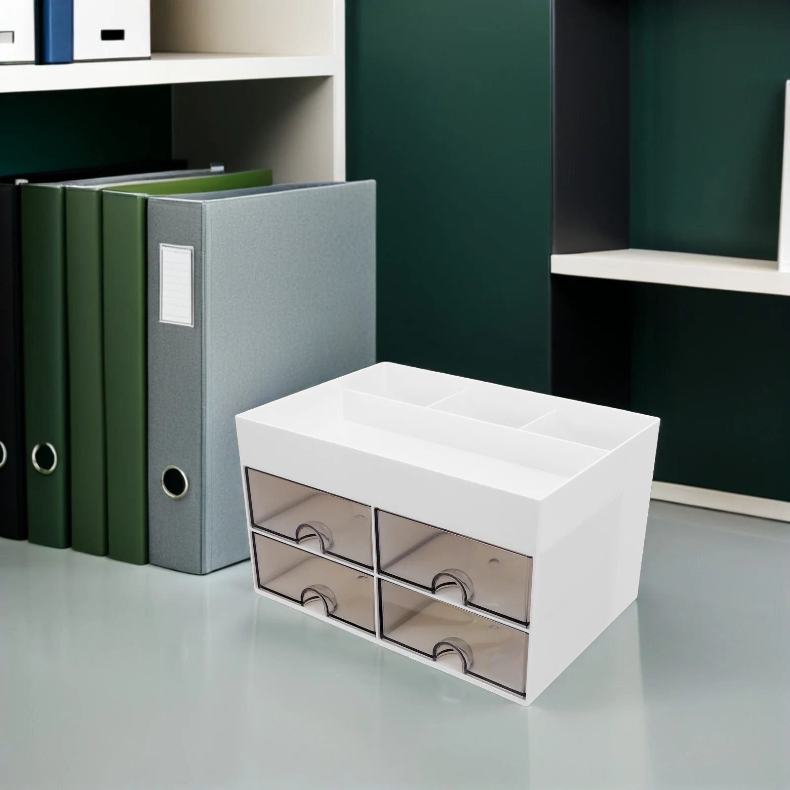 

Desktop Storage Box Multi-Compartment Plastic Organizer for Pens Pencils and Stationery Supplies Office Desk Tidy Solution