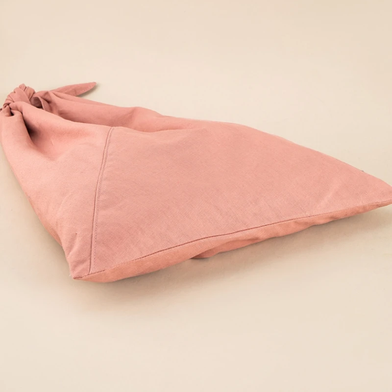 Summer New Solid Pink Color Cotton Tote Bag Japanese Style Large Capacity Foldable Simple Shoulder Bag Female Knotting Bag 2024