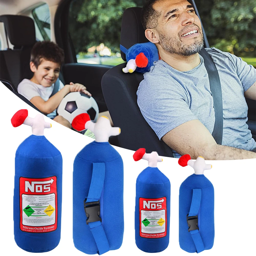 

Car Neck Pillow Car Headrest Support for Driver Front Passenger Seat NOS Bottle Pillow Car Decor Headrest Cushion Plush Pillow