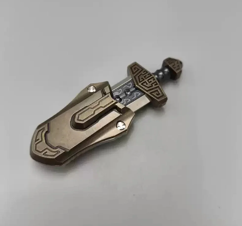 USED EDC wanwu titanium bronze slider push Decompression toys