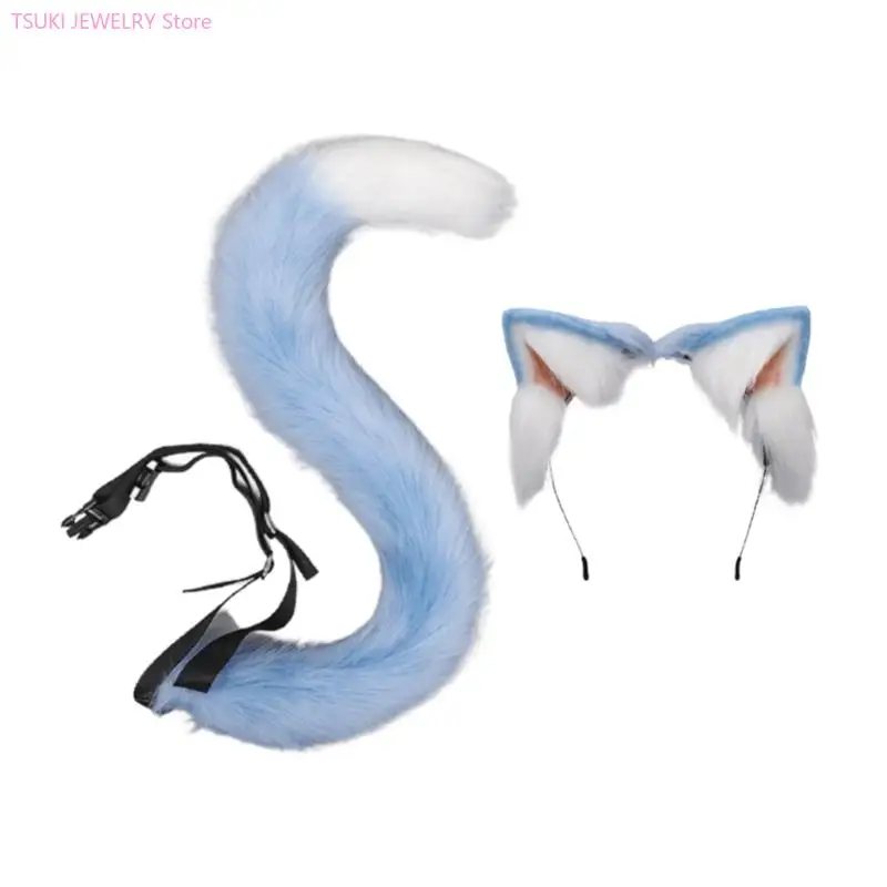 62ke Plush Headwear Ears Setas festa cosplay para Halloween