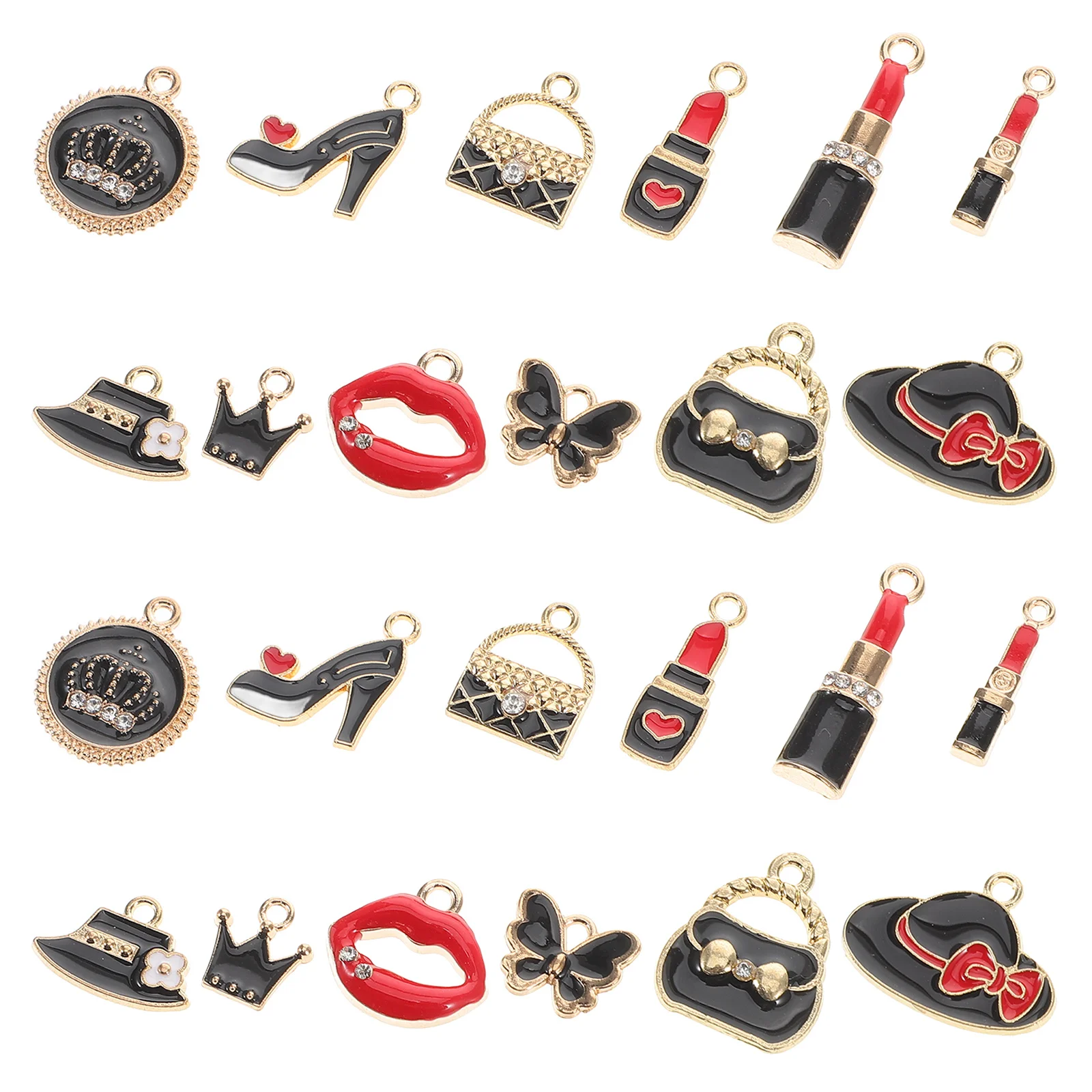 

36 шт., подвески для макияжа, губная помада на высоком каблуке, смешанный стиль, сделай сам, изготовление ювелирных изделий, подвески, аксессуары для костюмов на Хэллоуин, подвеска для макияжа