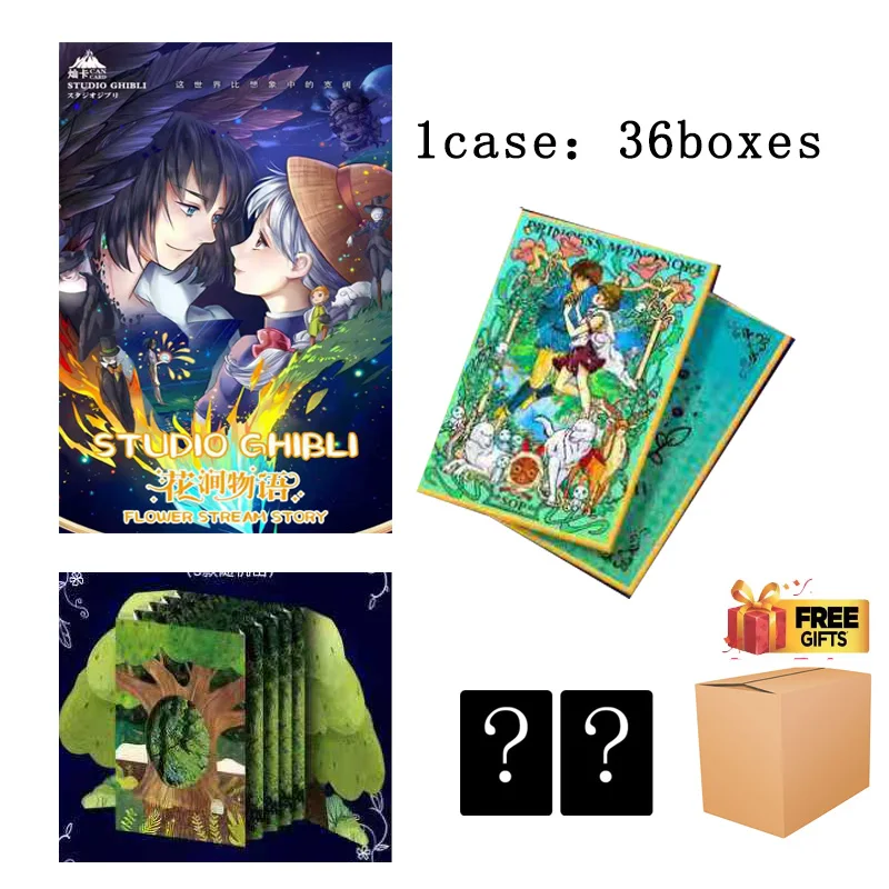 

Коллекционные карты Хаяо Миядзаки Цветочный ручей История Волна 2 363, произведения искусства, туннельная книга, ограниченный выпуск