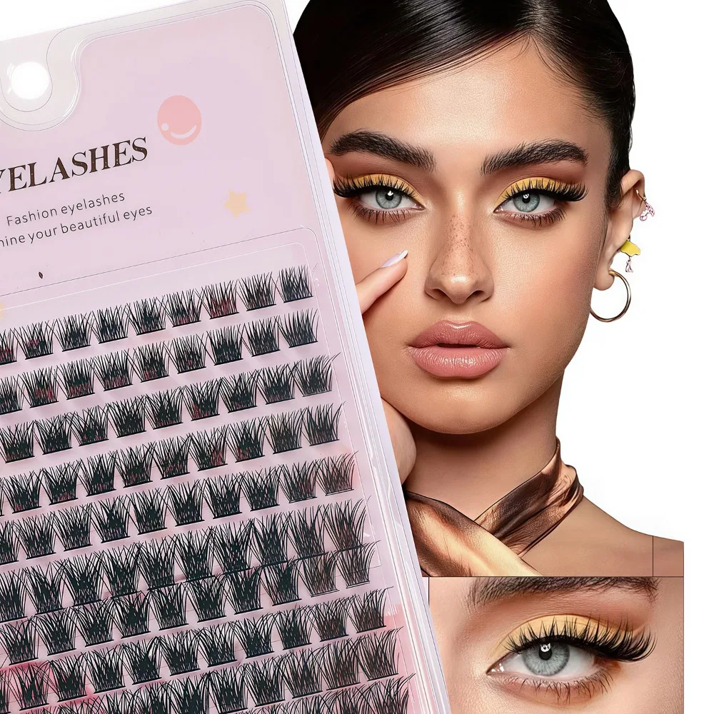 10 Row Single Cluster False Eyelash Set, DIY Thick European and American Eyelashes in Sections