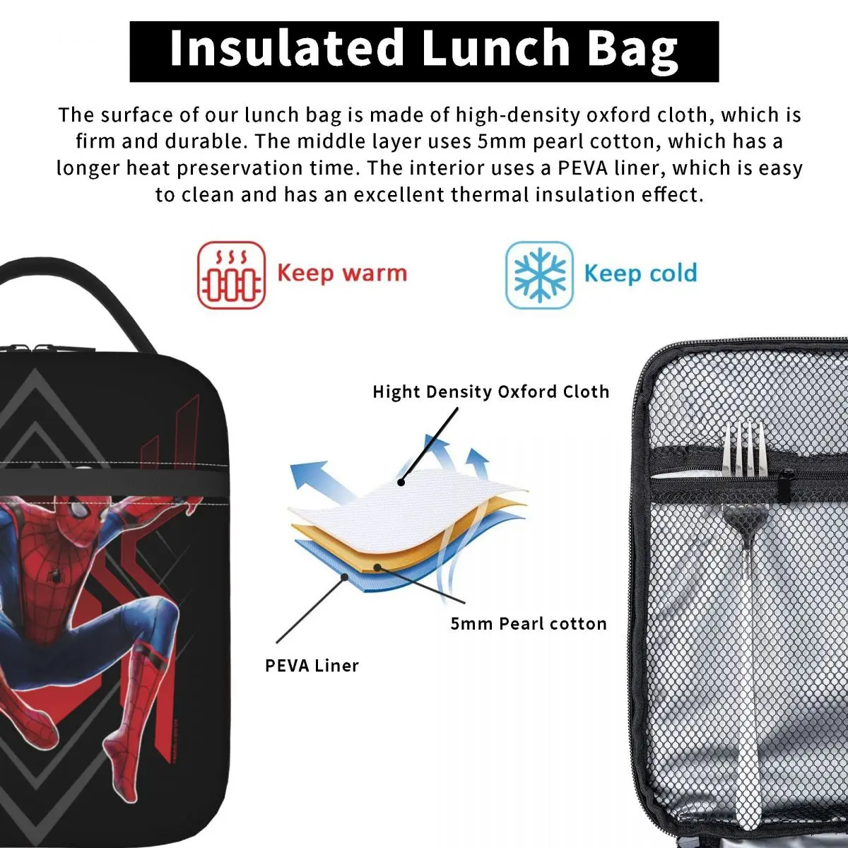 Custom Spiderman Spider Jump Lunch Bag Men Women Cooler Thermal Insulated Lunch Boxes for Kids School Children