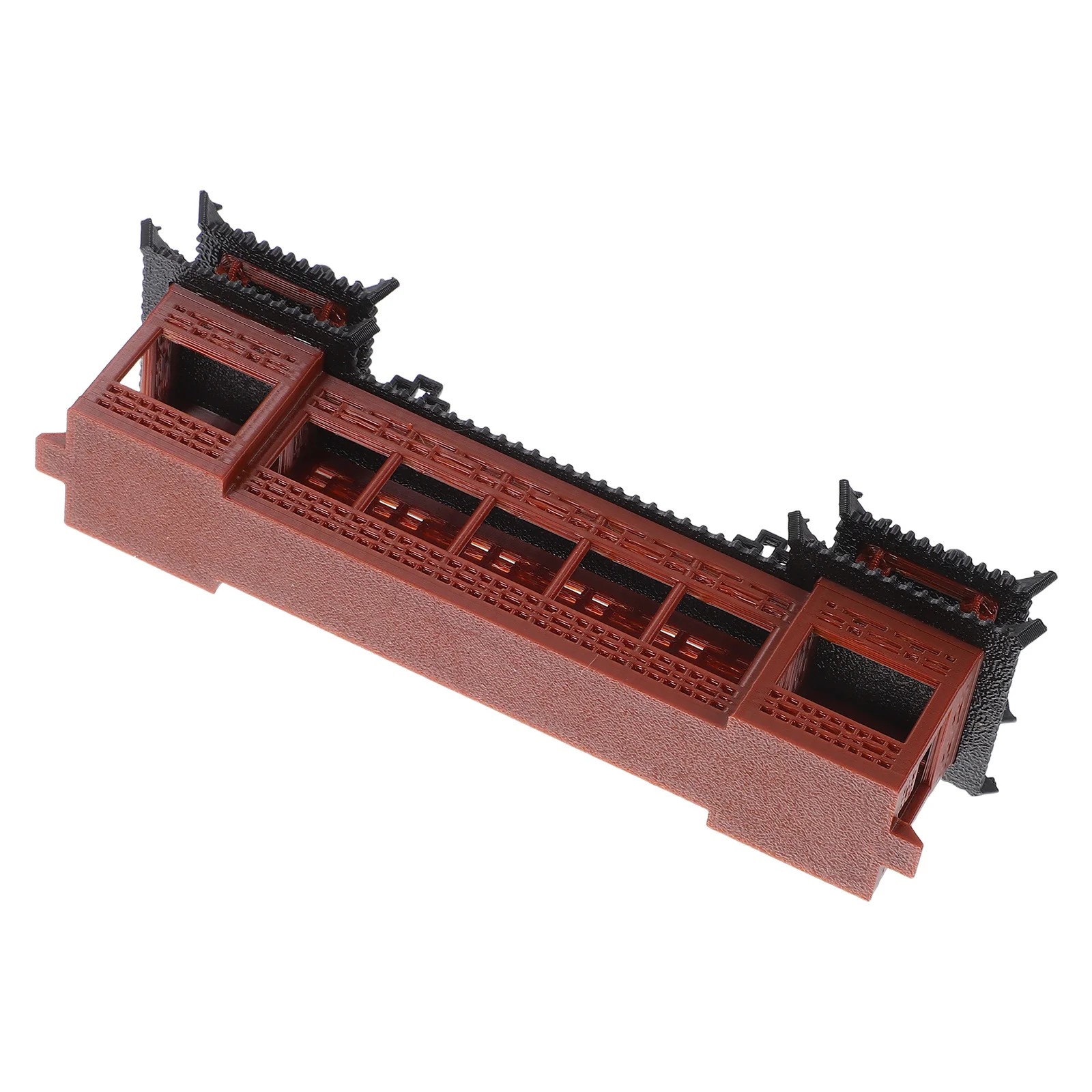 Miniature Asian Architecture Pavilion Plastic Ancient Corridor Decorative Ancient Chinese Corridor Micro Garden Landscape