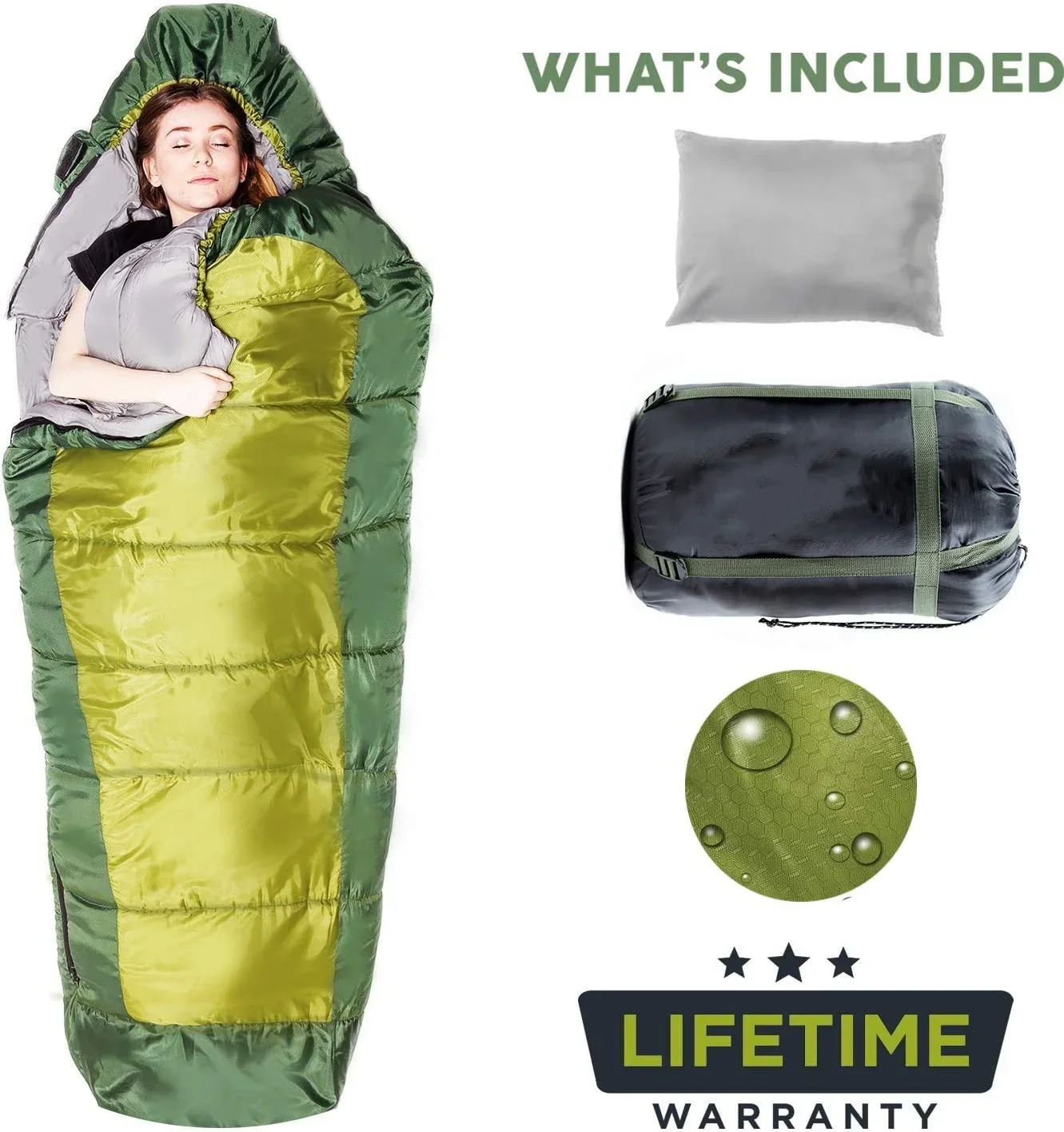 Hot Sale Filled With 720g 90% White Goose Down Mummy Comfort Heated Kids&Adults Sleeping Bag