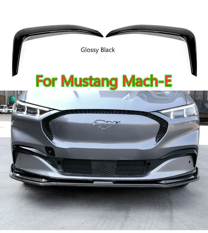 

2Pcs Car ABS Glossy Black Fog Light Trim Eyebrow Cover For Ford Mustang Mach-E 2021-2022