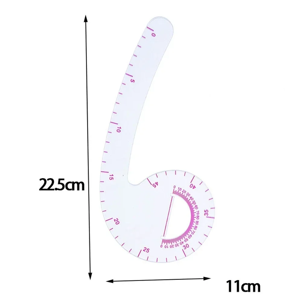 Wielofunkcyjna linijka do patchworku Plastikowa francuska linijka do szycia Zakrzywiona miarka Linijka krawiecka Tworzenie odzieży Linijka zginana