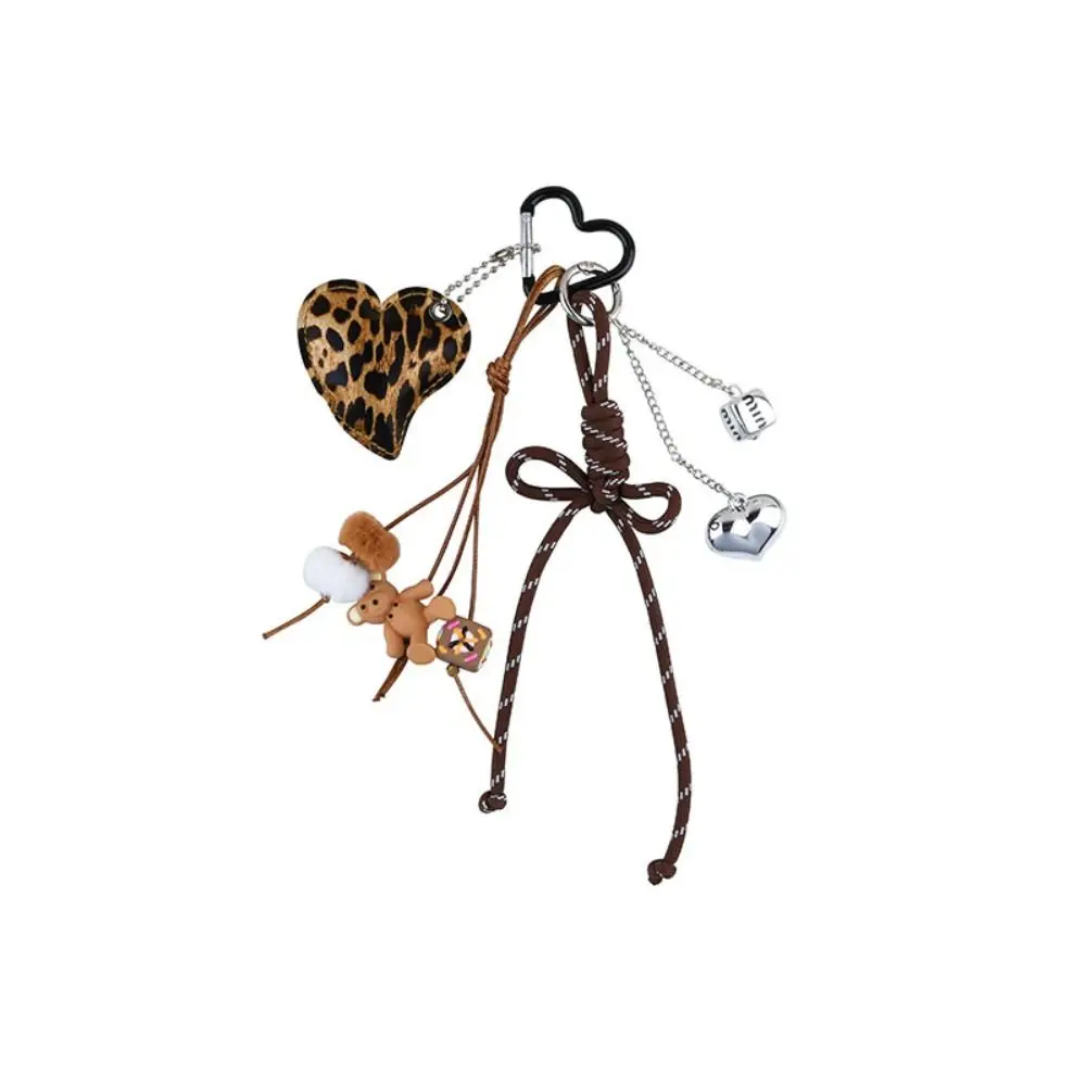 

Креативный брелок-сердечко с бантом, ручной работы, на веревочке, для сумки