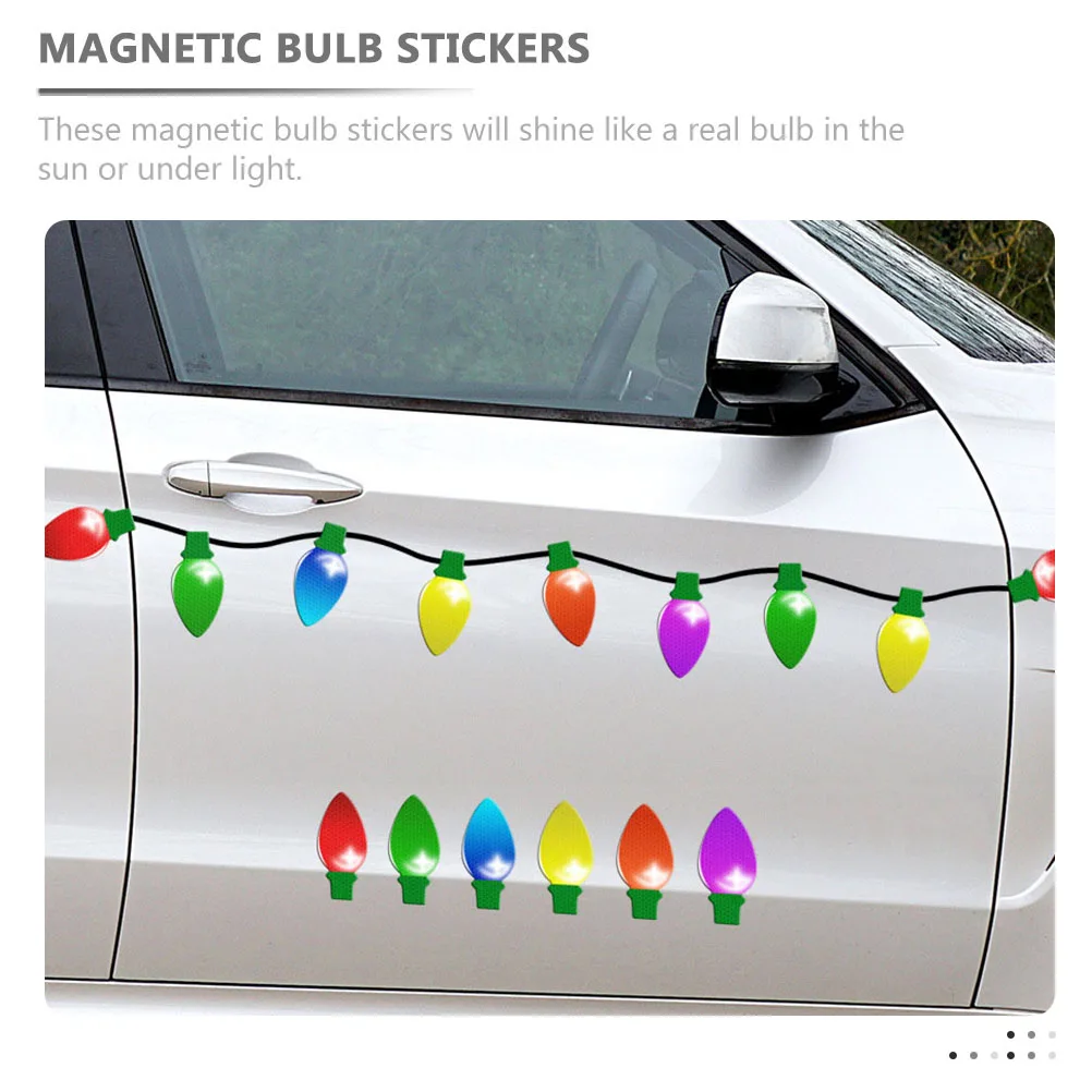 

1 Set Reflective Bulb Magnet Sticker Car Light Decorations Waterproof Outdoor Strong Magnetic Christmas Garage Door Refrigerator
