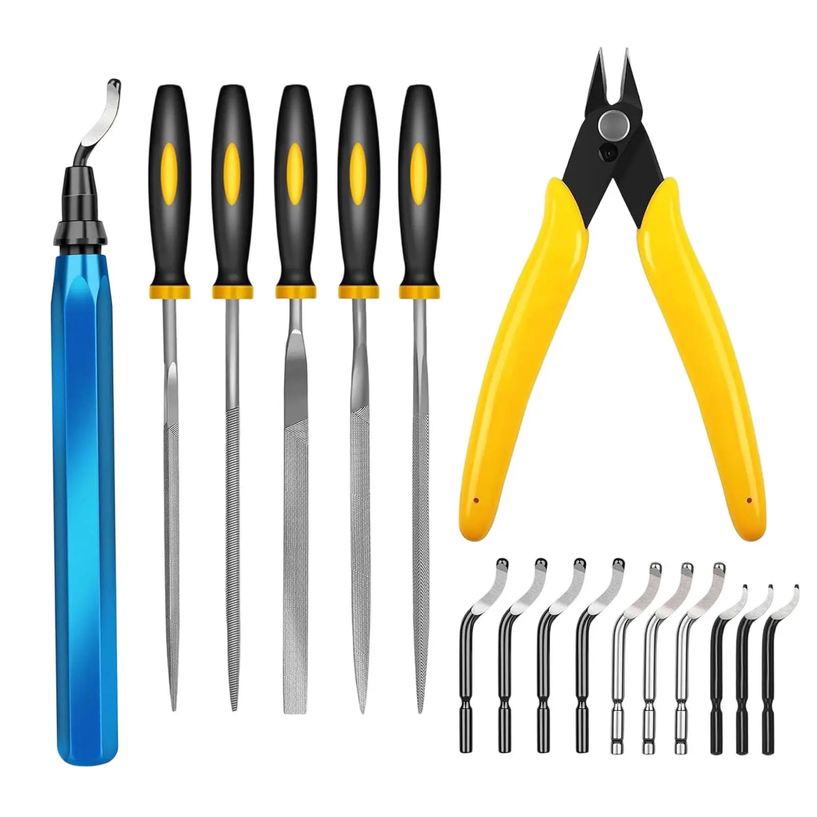 

3D Print Deburring Tool Set Carbon Steel Multipurpose Portable Removing Kit Deburring Tool Set 3D Print for Home Indoor Inside