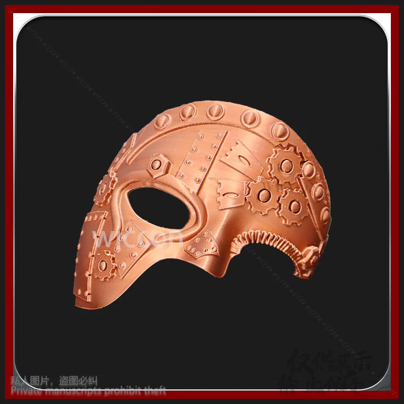 أنيمي الميكانيكية والعتاد ثلاثية الأبعاد حمض البوليلاكتيك الدعائم قناع الرعب تأثيري حلي Steampunk الشرير بدلة تنكرية نصف الوجه مخصصة
