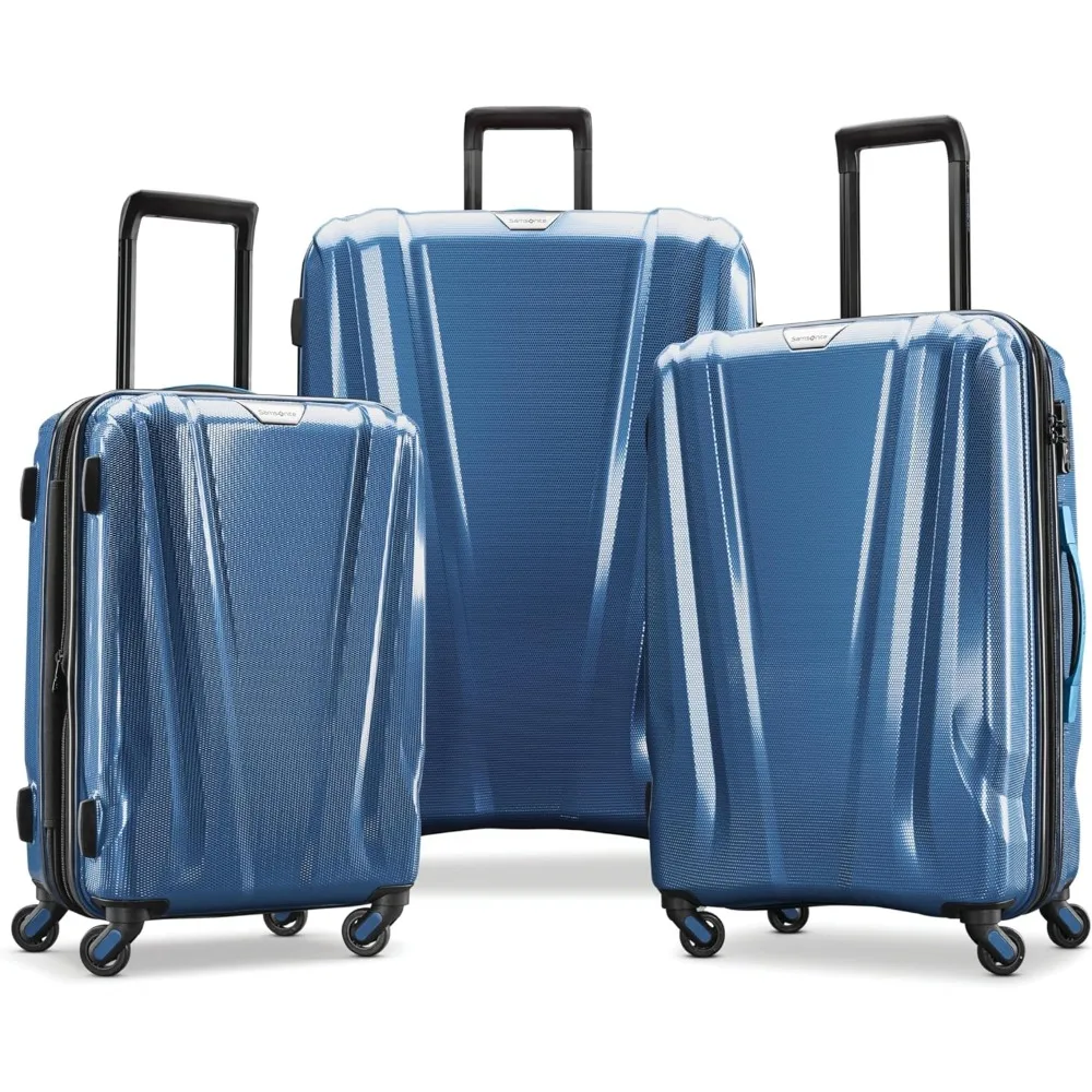 Samsonite SWERV DLX Spinner Juego de 3 piezas de 4 ruedas Maleta de viaje lateral dura con asa de transporte lateral, asa telescópica y TSA Loc