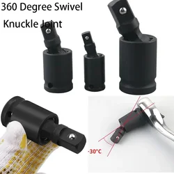 3pcs 360 Degree Wobble Socket Adapters Universal Joint Swivel Socket 1/4 3/8 1/2 Inch Hex Shank Square Socket Drives Hand Tools