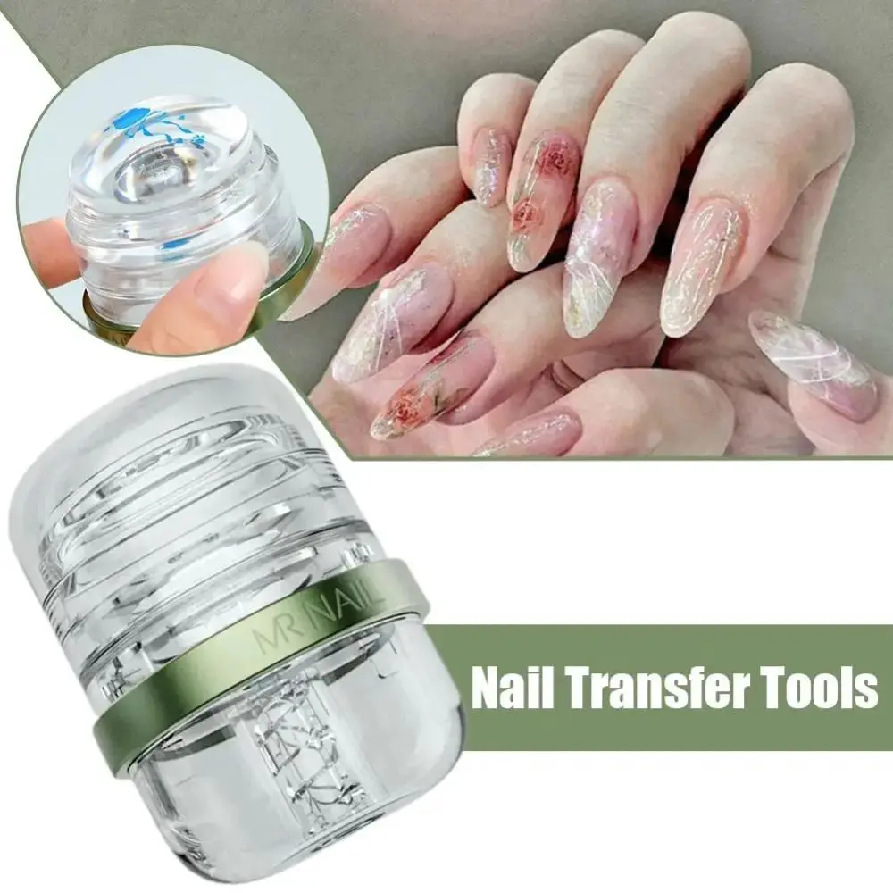 Silicone Jelly Telescopic Capsule Nail Art Stamper With Cap Portable Nail Art Transfer Tool Telescopic Design