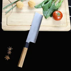 6.7 Inch Nakiri Knife 3-Layers Clad Steel VG10 Blade Slicing Vegetables Cleaver Meat Japanese Kitchen Knives Olive Wood Handle