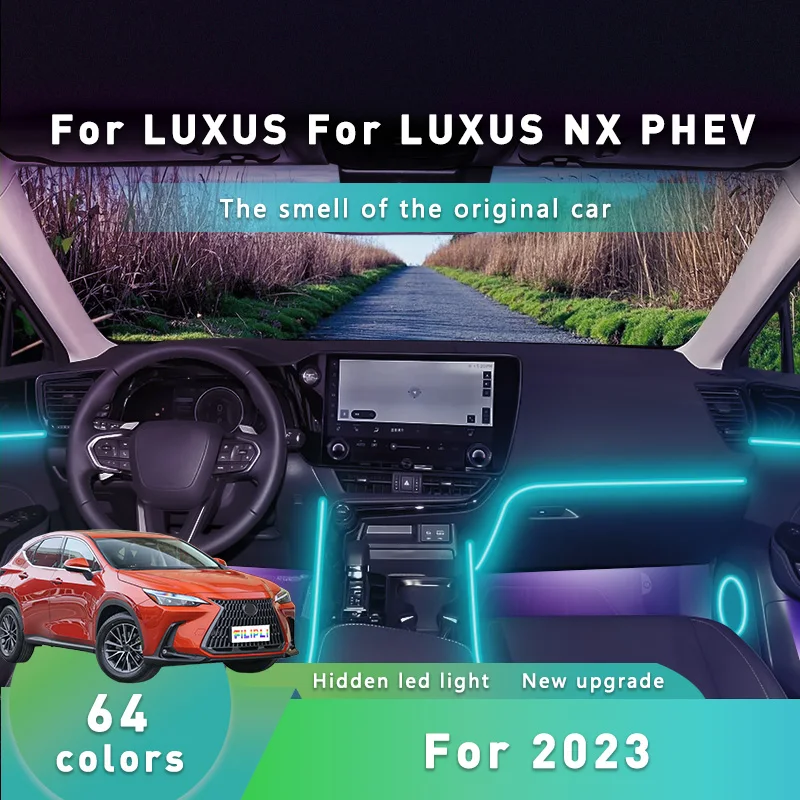 

FILIPLI For The LUXUS NX PHEV For 2023 Voice Control Car LED Strip 64 Color Music Sync Simple Installation Car Interior Lights