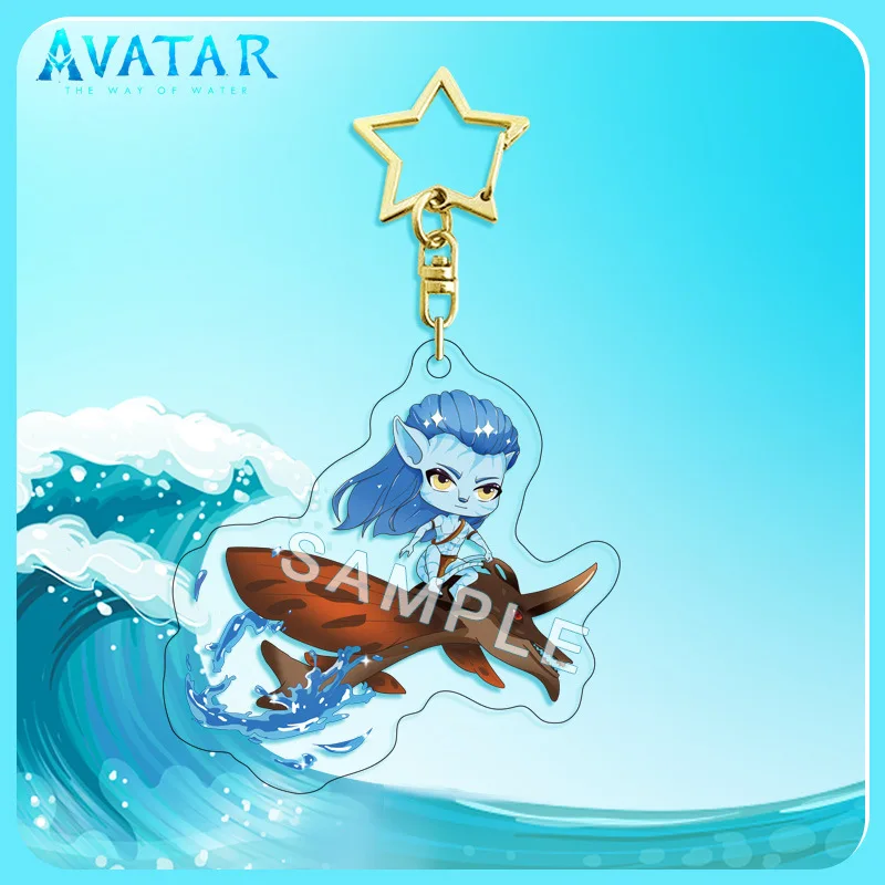 New Disney Anime Figure Avatar Acrylic Star Keychain Jake Sully Neytiri Pendant Keyring Car Backpack Key Chain Kids Gifts