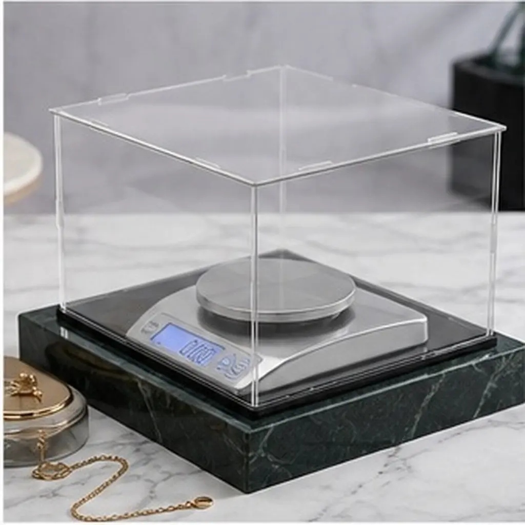 Digital Scale Windproof Protective Cover 14.4x10.4x8 Transparent Shield for Jewelry Kitchen Weighing Shield
