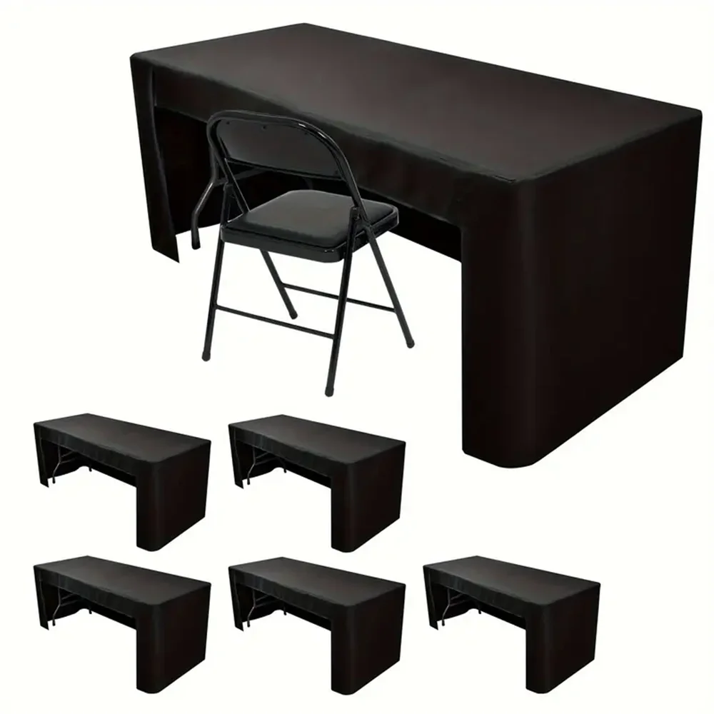 

1pc Premium Black Rectangular Polyester Tablecloth - Stain-Resistant, Washable, Foldable, and Reusable - Perfect for Christmas