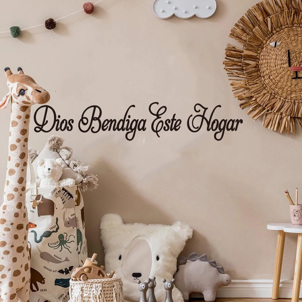 God Bless This Home Spanish Wall Sticker Bible Verse Christian Dios Bendiga Este Hogar Wall Decal Kitchen Bedroom Decor