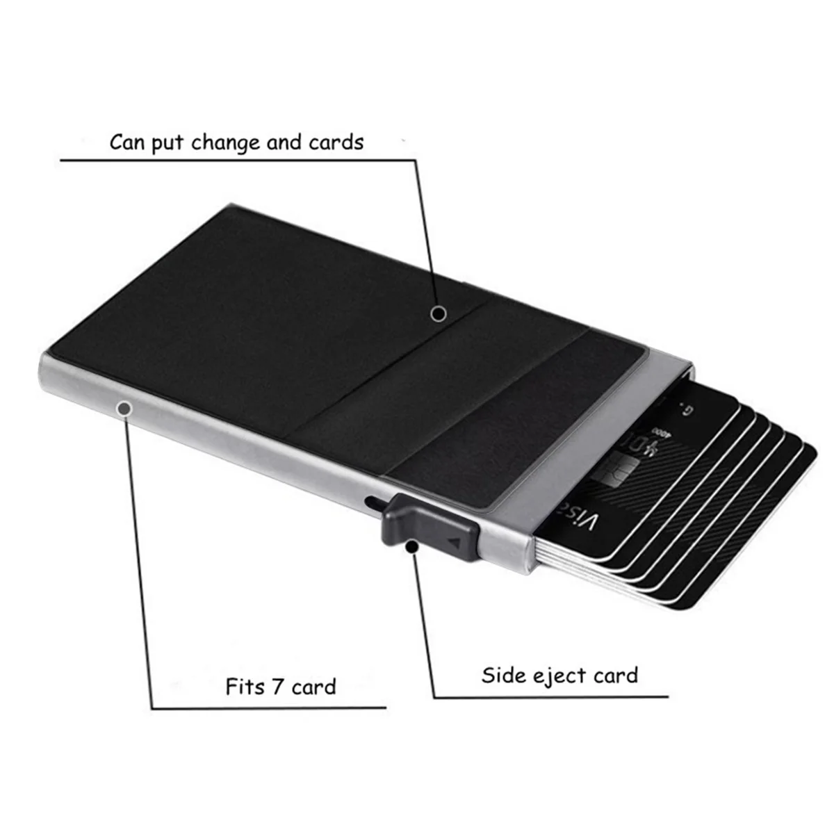 1PC A-Y Letters Print Credit Card Holder Wallet Women RFID Blocking Thin Slim Automatic Pop-Up Card Holder