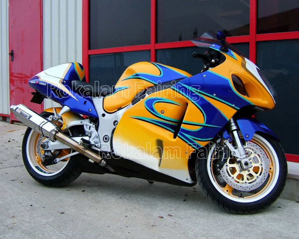 

ABS Plastic Kit For Suzuki GSXR1300 Hayabusa 1999 2007 Yellow Blue White Motorcycle Aftermarket Fairing (Injection Molding)