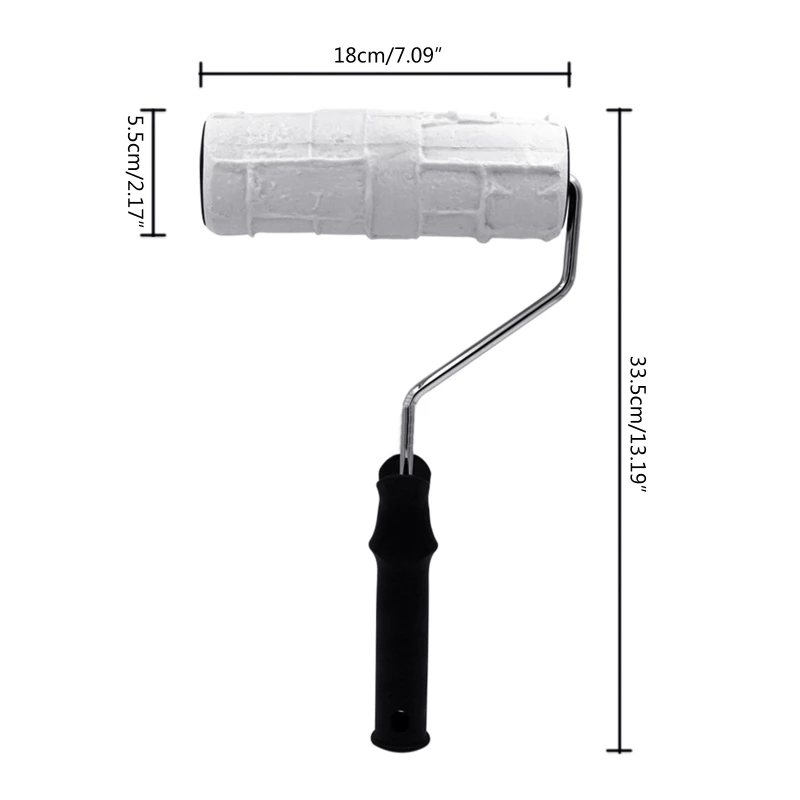 Rouleau gaufrage brique pour décoration murale, Imitation brique, peinture cylindrique avec poignée, rouleau