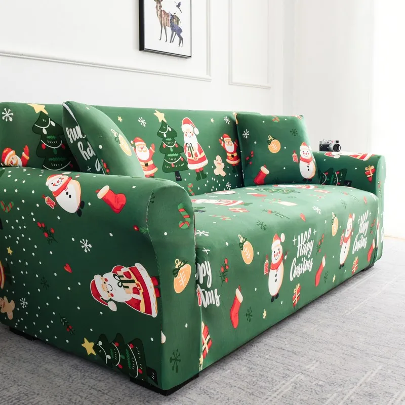 christmas decoration sofa Couch Cover stretch Corner Sofa Covers L Shaped Sofa Slip Cover Protector Bench Cover thin fabric