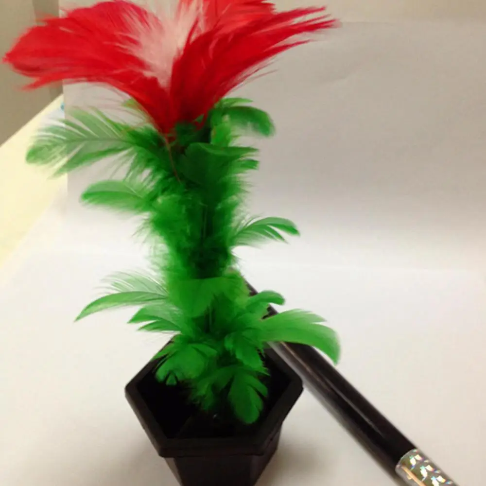 Feather Flower Magic Tricks Comedy Funny Flower Trick Show Prop Party Flowerpot Wand Stage Show Prop Appearing Flower Trick Toys