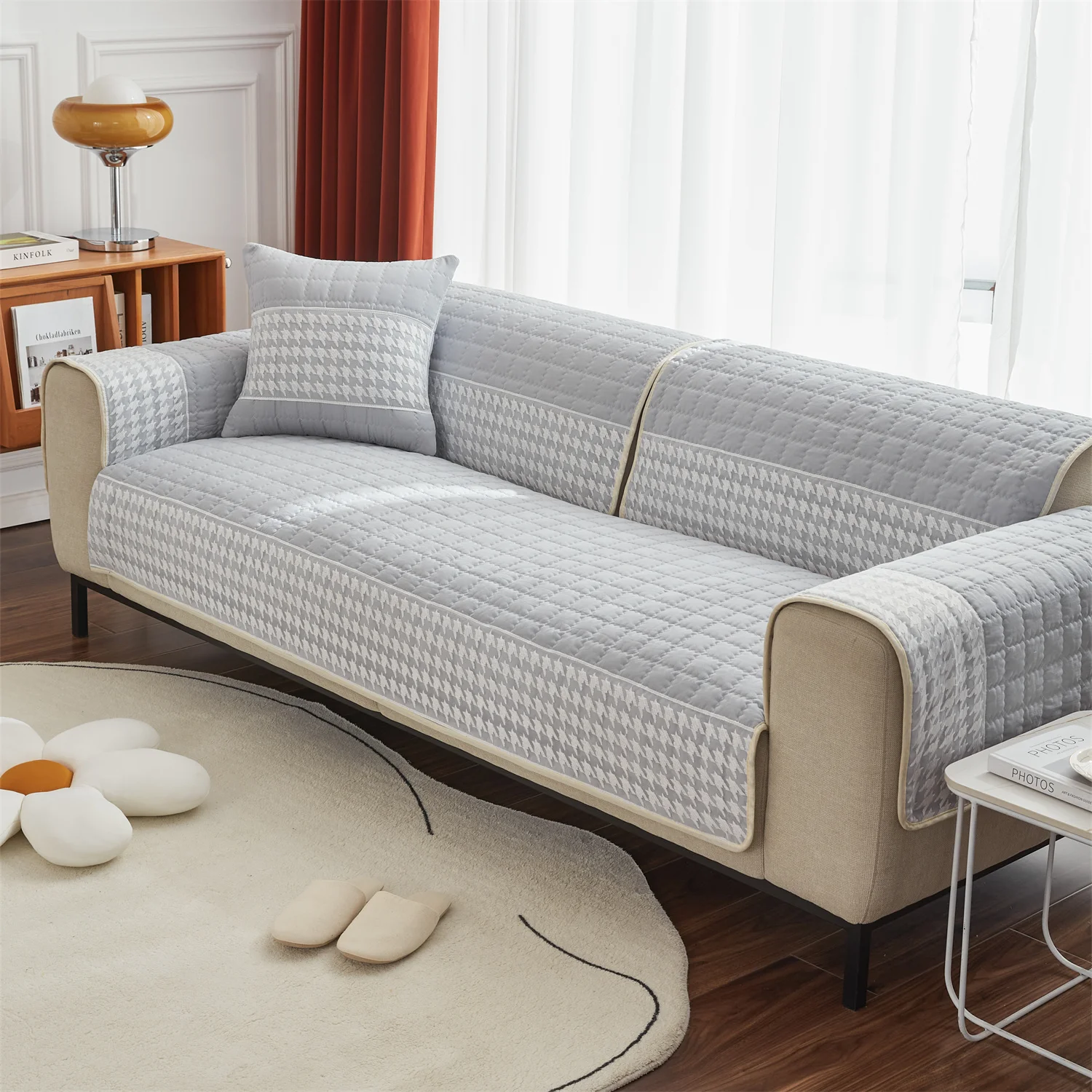 Hahnentritt-Spitze, Dekor, Quilten, Sofa-Kissenbezug, rutschfeste Sofa-Schonbezüge für Wohnzimmer, Couch, Sitzbezüge, haustierfreundlich – Detail 11